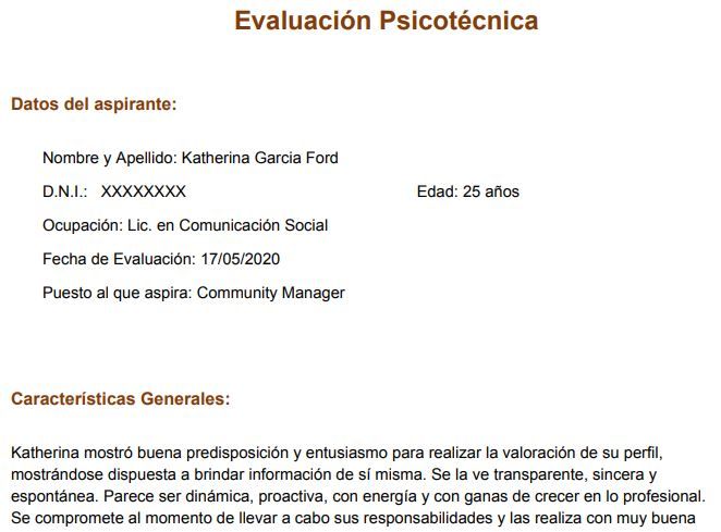 evaluación psicotecnica