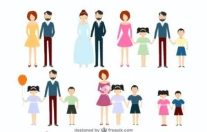 ilustracion de familia ensambladas
