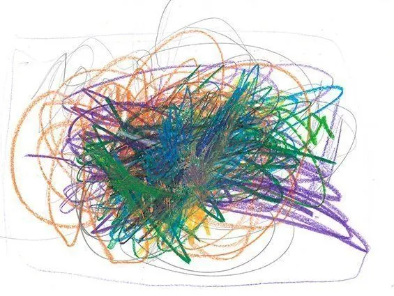 Dibujo infantil de un año a año y medio