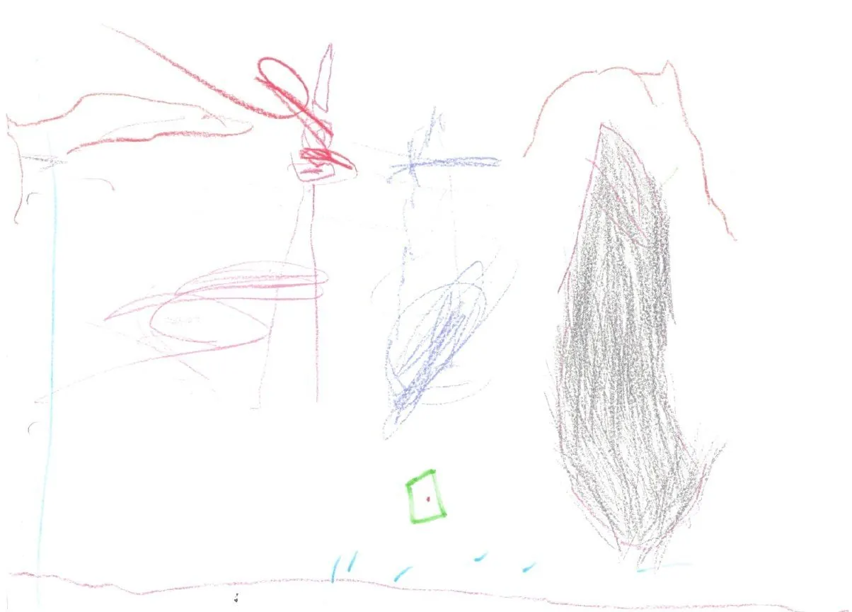 Dibujo infantil a los dos años de edad
