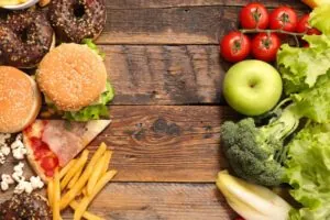 Obesidad infantil alimentos sanos vs. comida rápida
